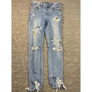 American Eagle Next Level Stretch Distressed Hi Rise Jegging Jeans Size 2 Short